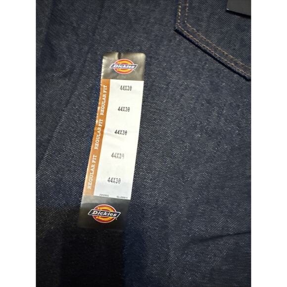 Dickies Work Jeans Men Size 44X30 Blue Denim Regular Fit Fits Over Boots New Tag - Picture 2 of 9